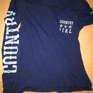 Navy blue country girl long sleeve shirt